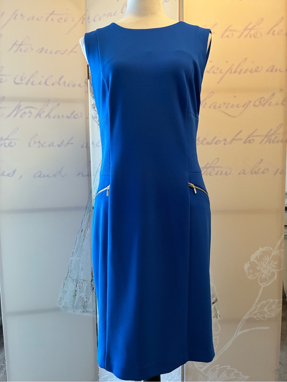 Calvin Klein Cobalt Blue Sleeveless Sheath Dress